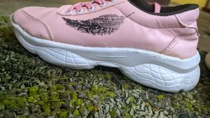 Casual Pink Sneakers with Heels