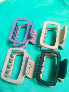 Pack Of 4 Rectangle Claw Clip Asethetic