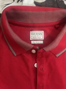 Guess Red Polo Shirt - Size Medium