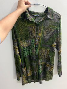 Georgette Long Shirt Dress