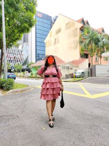 Layered Shirt Collar Flared Sleeve Fit &amp; Flare Dre