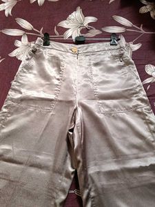 Elegant Bronze Wide-Leg Pants