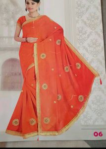 Red Work Saree For Festive
