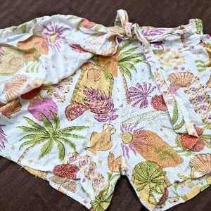Tropical Print Wrap Skirt