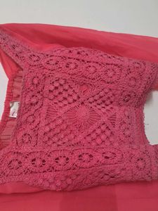 Pink Crochet Crop Top