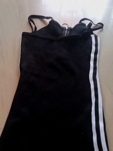 Black &amp; White Striped Mini Dress