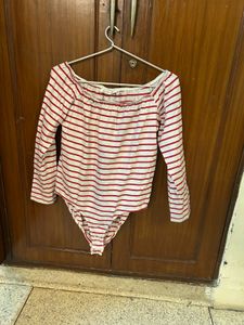 Striped Off-Shoulder Body Suit
