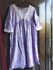 Lavender Floral Dress with Lace Detail