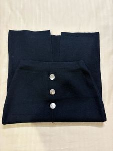 Chic black Button Front Skirt