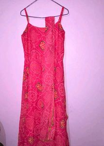 Pink Printed Kurta with Dupatta