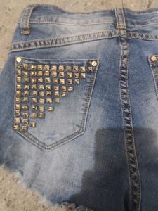 Y2k Studded Denims Shorts