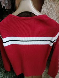 Red &amp; White Striped Sweater
