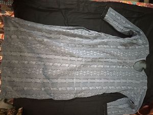 Elegant Grey Printed Kurta