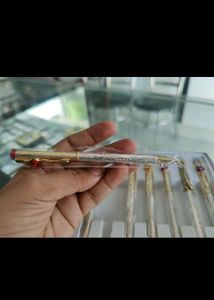 Silver Vintage Jeweled Pen Set