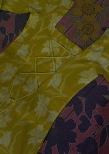 Yellow Floral Print Kurti with back corset