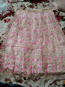 Light Pink Unstitched Lehanga