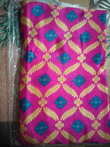 Pink Garden Silk Saree With Attached Blouse Peace