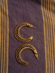 W Brand Gold Hoop Earrings