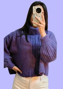 Purple Turtleneck Sweater