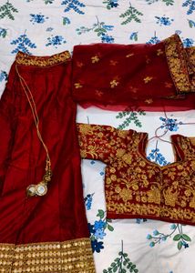 Red Embroidered Lehenga Choli