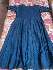 Elegant Blue Printed ANARKALI