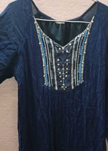 Blue A-line Dress.