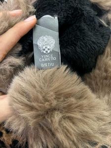Leopard Print Faux Fur Cape