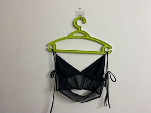 Black Brallette Top with Skulls