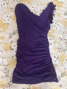 💜 Purple One-Shoulder Party Dress 💜