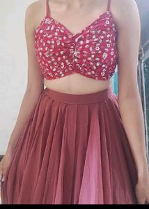 Sequin Crop Top &amp; Skirt