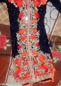 Floral Embroidered Ethnic Kurta and salwar with du