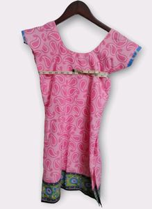 Pink Paisley Print Dress Cap Sleeves (Woman)