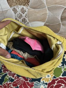 Yellow Corduroy Sling Bag