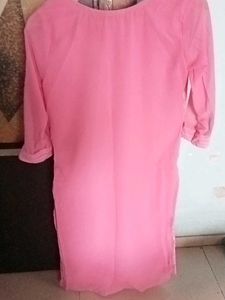 Pink Embroidered Kurti