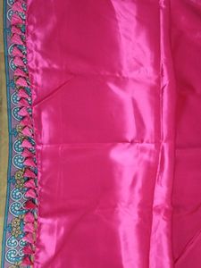 Pink Satin Saree