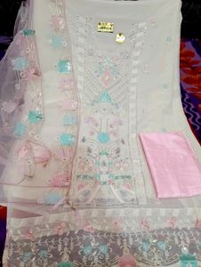 Pakistani Embroidered Fancy Dress Material