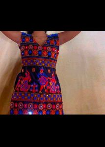 Vibrant Folk Dance Print Tunic Top