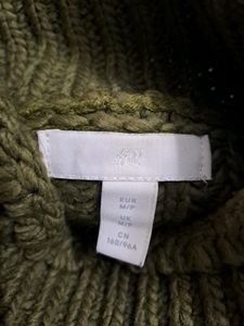 H&amp;M Olive Ribbed Cropped Sweater