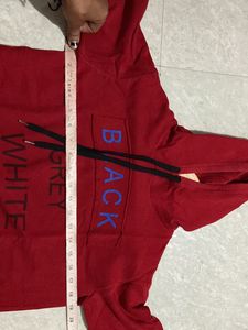 Red Full Slive Crop Top With Cap