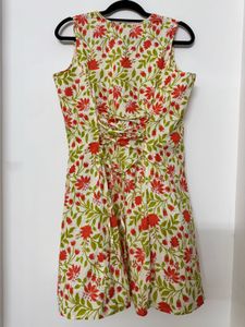 Women Floral Print Sleeveless Dress