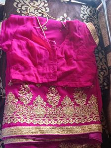 Pink Embroidered Saree