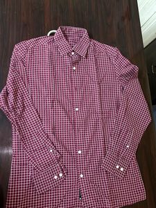 LP Classic Maroon & White Checkered Button Down