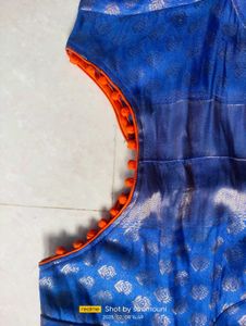 Navy Blue , Orenge Combination Blouse