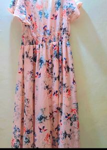 Pink Dress Floral Prints For 30 Bust