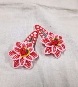 ❤️Y2k Flower Heart Hairclip Wink Face Emoji Hair Clips In Red &amp; Pink Color Flower Hair clip Aesthetic Hair accessories Trendy &amp; Stylish New Unused Cute Hair Clips For Kids Childrens Girls Teens