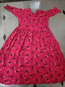 Red Floral Print Sundress