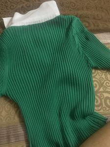 Green Knit Top