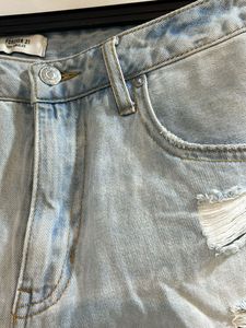 Forever 21 Light Wash Denim Ripped Shorts