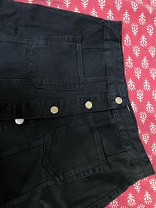 Black Denim Mini Skirt