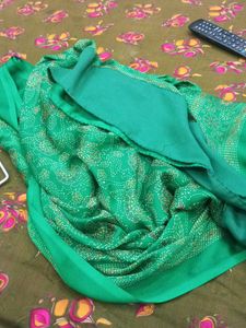 Green Printed Saree